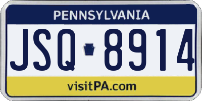 PA license plate JSQ8914