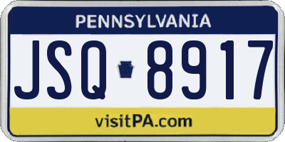 PA license plate JSQ8917