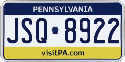 PA license plate JSQ8922