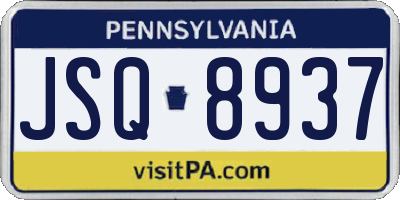 PA license plate JSQ8937