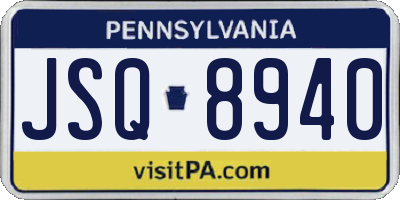 PA license plate JSQ8940