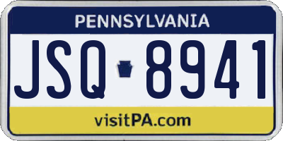 PA license plate JSQ8941