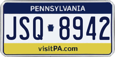 PA license plate JSQ8942