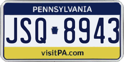 PA license plate JSQ8943