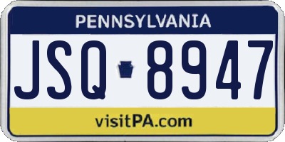 PA license plate JSQ8947