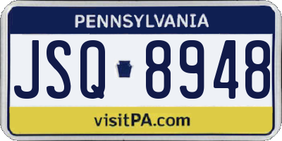 PA license plate JSQ8948
