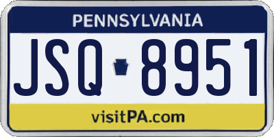 PA license plate JSQ8951