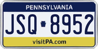 PA license plate JSQ8952