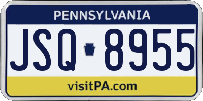 PA license plate JSQ8955