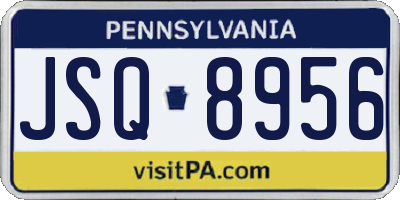 PA license plate JSQ8956