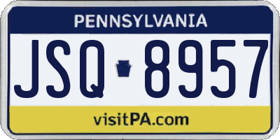 PA license plate JSQ8957