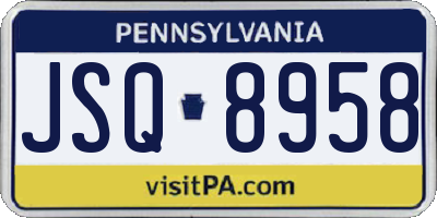 PA license plate JSQ8958