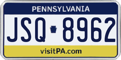 PA license plate JSQ8962