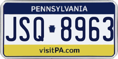 PA license plate JSQ8963