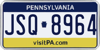 PA license plate JSQ8964