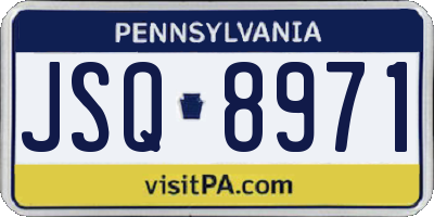 PA license plate JSQ8971