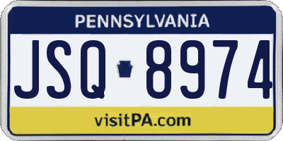 PA license plate JSQ8974