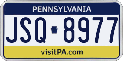 PA license plate JSQ8977