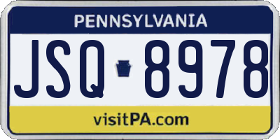 PA license plate JSQ8978