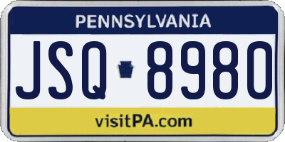 PA license plate JSQ8980