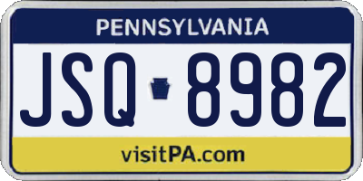 PA license plate JSQ8982