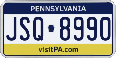 PA license plate JSQ8990