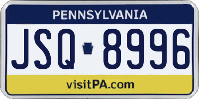 PA license plate JSQ8996