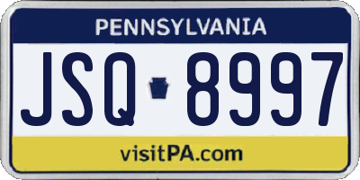 PA license plate JSQ8997