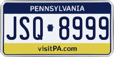 PA license plate JSQ8999