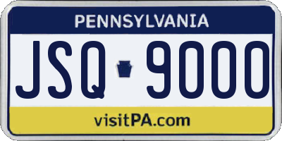 PA license plate JSQ9000