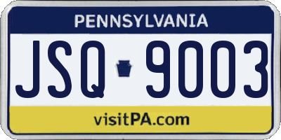 PA license plate JSQ9003