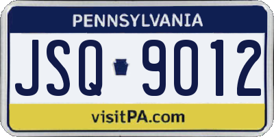 PA license plate JSQ9012