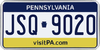 PA license plate JSQ9020