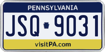 PA license plate JSQ9031