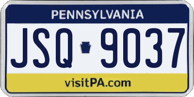 PA license plate JSQ9037