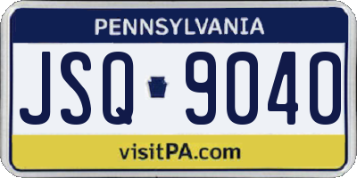 PA license plate JSQ9040