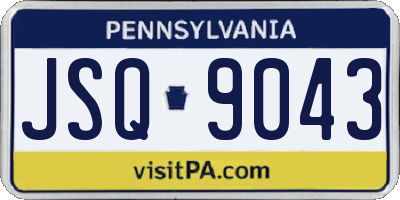 PA license plate JSQ9043