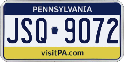 PA license plate JSQ9072