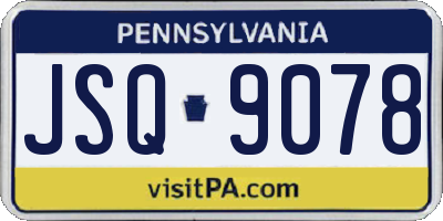 PA license plate JSQ9078