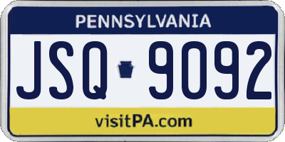 PA license plate JSQ9092