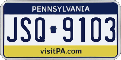 PA license plate JSQ9103