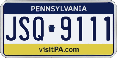 PA license plate JSQ9111