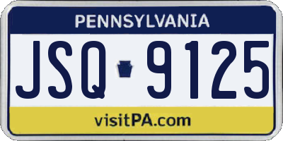 PA license plate JSQ9125