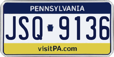 PA license plate JSQ9136