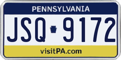 PA license plate JSQ9172