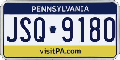 PA license plate JSQ9180
