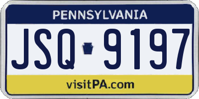 PA license plate JSQ9197