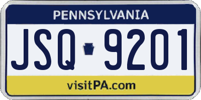 PA license plate JSQ9201