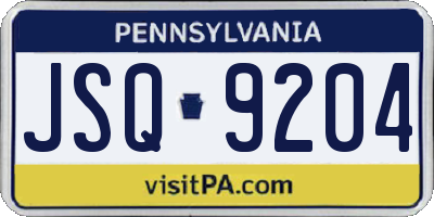 PA license plate JSQ9204