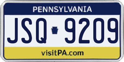 PA license plate JSQ9209
